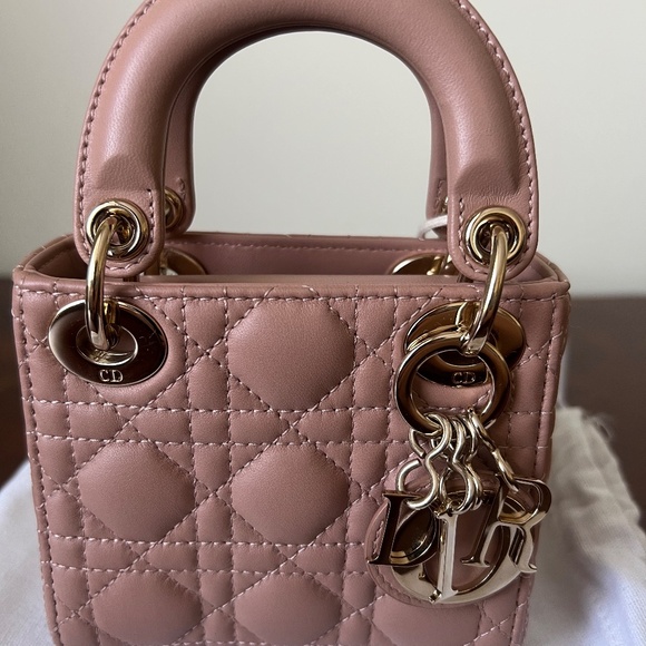 Lady Dior Micro Cannage Quilt Lambskin Bag - Picture 3 of 11